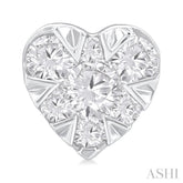 1/6 Ctw Lovebright Petite Heart Shape Round Cut Diamond Fashion Stud Earring in 10K White Gold
